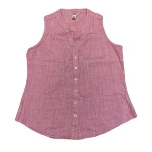 Weatherproof Vintage Pink Sleeveless Button-Up Top - Size S/P